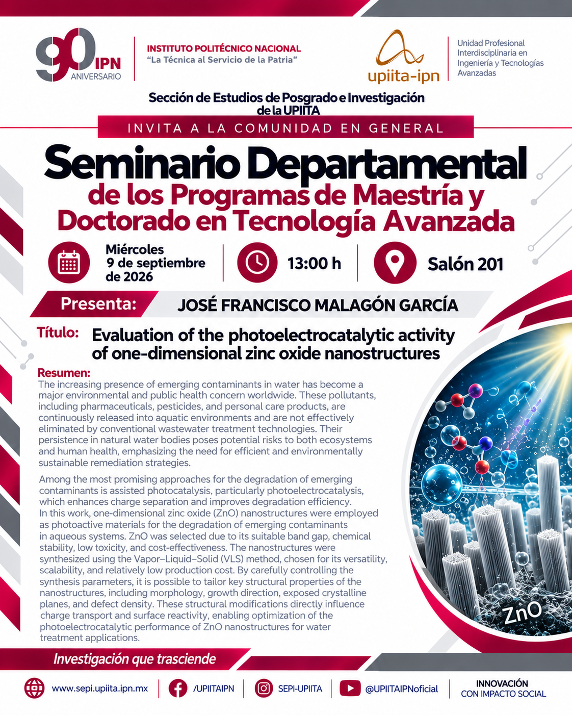 Seminario de Investigación de los Programas de Maestría y Doctorado en Tecnología Avanzada