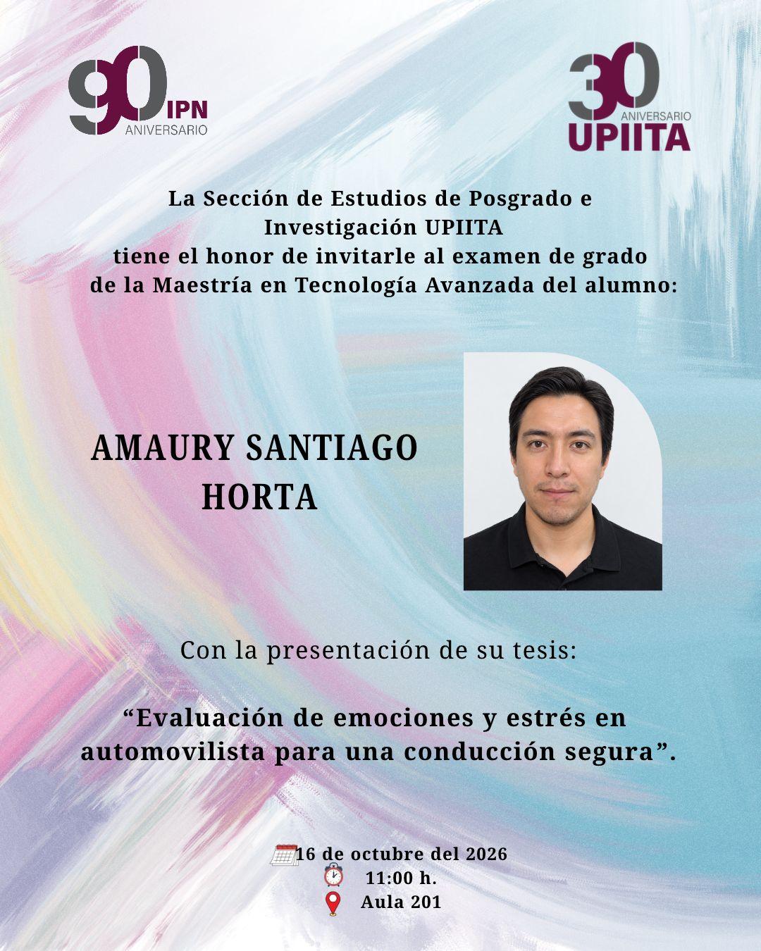 EXAMEN DE GRADO DE MAESTRÍA AMAURY SANTIAGO HORTA